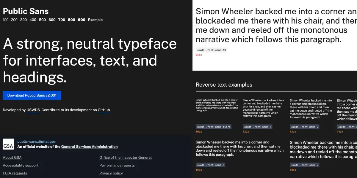 Public Sans website